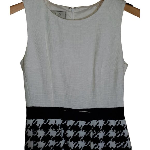 $580 NEW! Maison Weill Retro Ivory Black Houndstooth Prom Cocktail Formal EU40 - Picture 2 of 6